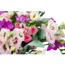 Flower of roses, freesias and lisianthus